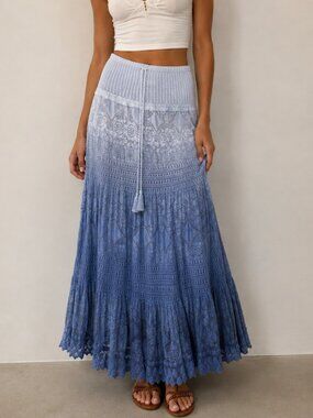 Anthropologie Me 2 Magic Ombre Maxi Skirt Size XL | Cottagecore Fairy Whimsical
